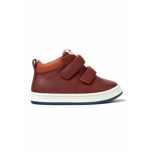 Pantofi sport din piele cu inchidere velcro - Visiniu imagine