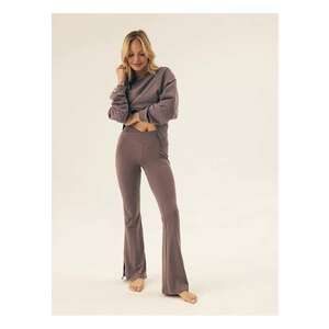 Pantaloni dama gri - bumbac - croiala ajustata - fara inchidere imagine