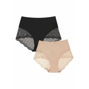 Set 2 perechi de Chiloti Passy - Bumbac - Crem/Negru imagine