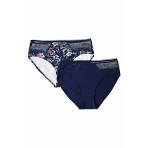 Set 2 perechi chiloti dama - Bumbac/Elastan - Bleumarin imagine