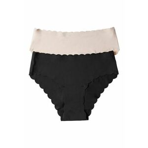 Set 2 perechi de chiloti fara cusaturi pentru dama Bumbac - Crem/Negru imagine