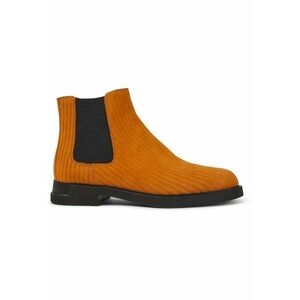 Ghete Chelsea de piele nabuc Iman 8627 - Portocaliu inchis imagine
