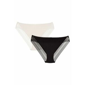 Chiloti tipul Figi Pakis set de 2 Crem negru - Multicolor imagine