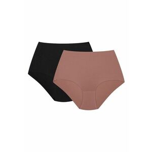 Chiloti cu talie inalta Bump set din 2 perechi roz mov - negru imagine