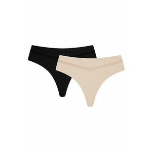 Chiloti tip Tanga Fleda set de 2 perechi negru - bronz - Multicolor imagine