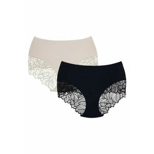 Chiloti dama Pansy set de 2 perechi Negru - bej - Bej negru imagine