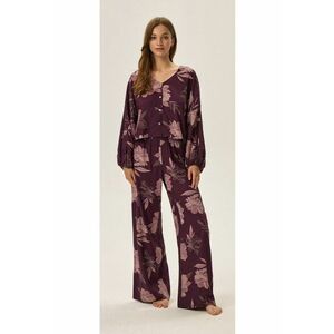 Pijama dama floral - viscoza - maneca lunga - violet - Floral imagine