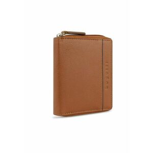 Portofel dama - fermoar circular - piele naturala - 491334 - Maro cognac imagine