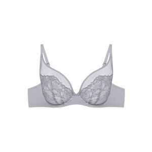 Sutien dama Oleksa - poliamida - broderie florala - gri deschis imagine