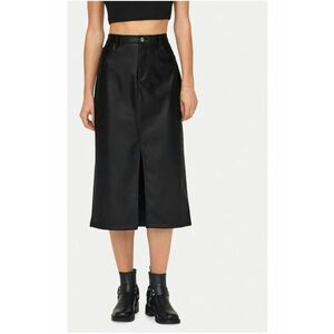Fusta din imitatie de piele Kiri 15324778 Negru Regular Fit - Piele ecologica imagine