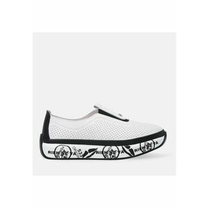 Pantofi sport slip-on din piele cu design perforat imagine