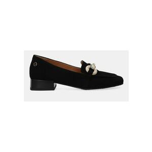 Pantofi loafer din piele intoarsa cu toc masiv imagine