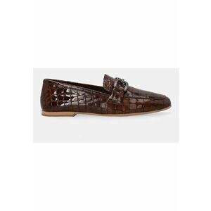 Loafers din piele lacuita cu varf rotund imagine