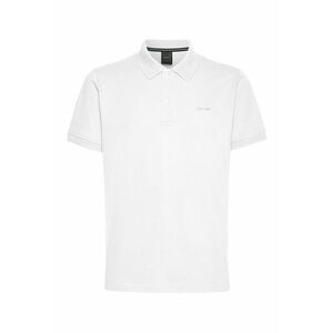 Tricou polo de bumbac cu logo brodat pe piept - Alb optic imagine