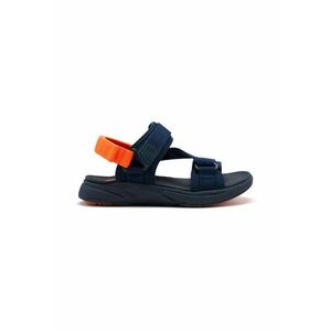 Sandale cu talpa plata si inchidere velcro - Albastru royal/Bleumarin imagine