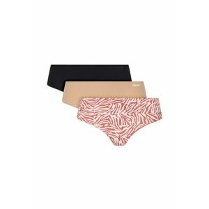 Chiloti dama - imprimeu zebra abstract - nylon/elastan - rosu/alb imagine