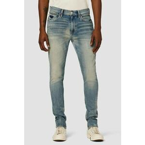 Blugi din denim premium - skinny cu aspect vintage - Albastru imagine