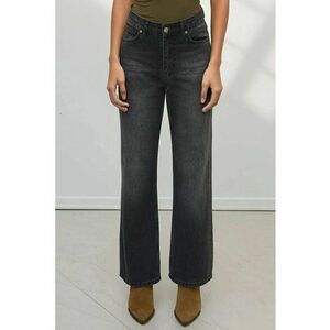 Blugi dama denim - picior drept - negru imagine