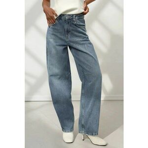 Blugi dama - largi din denim - albastru deschis - croiala baggy imagine