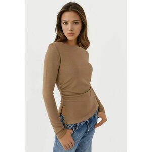 Bluza dama - cu maneca lunga - tricot - bej imagine