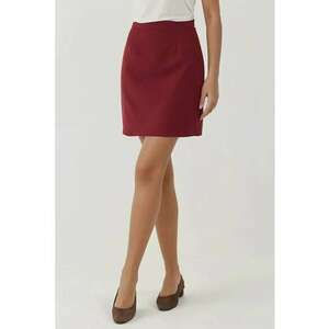 Fusta A-line talie inalta - visiniu - textil imagine