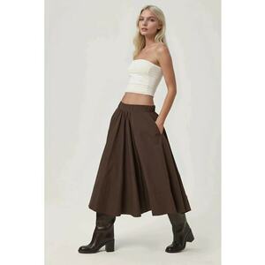 Fusta dama - Fusta Maxi A-Form Fit - maro - material textil imagine