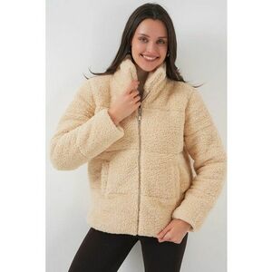 Geaca dama - Blana artificiala - Crem imagine