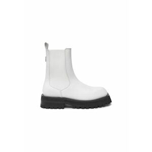 Botine dama K3471540 - Piele naturala - 37 EU - Alb/Negru imagine