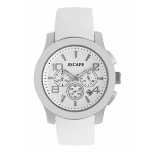 Ceas barbatesc model ECP10675 - curea din silicon - alb - 46mm - rezistenta la apa 5 ATM imagine