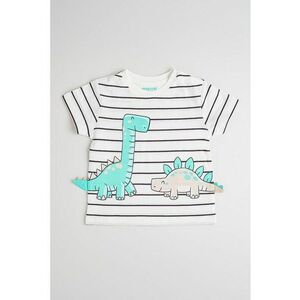 Tricou uni cu imprimeu - Alb optic/Verde menta imagine