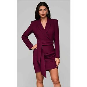 Rochie eleganta midi LA-OM-DLR166 - Bordeaux imagine