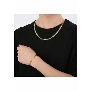 Colier barbati - auriu - din otel inoxidabil - suflat cu aur 18k - impletit - Remus C9 imagine
