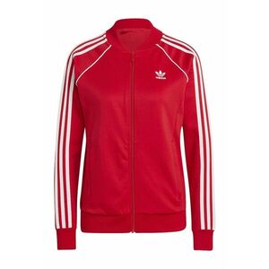 Bluza de trening cu fermoar Adicolor Classics - Alb optic/Rosu vermillion imagine