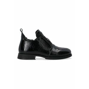 Pantofi casual din piele lacuita cu aspect de pietre de crocodil imagine