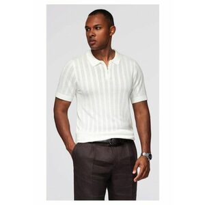Tricou polo din viscoza cu fermoar OM-POSS-0158 - Alb imagine