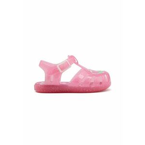 Sandale cu catarama si model grafic - Fucsia imagine