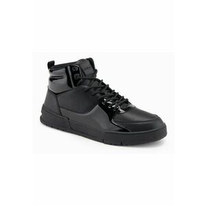 Tenisi inalti cu detalii stralucitoare OM-FOSH-0178 - Negru imagine
