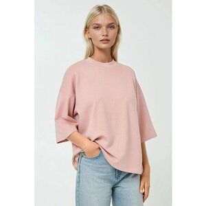 Tricou dama decolteu rotund - bumbac - croiala lejera - roz imagine