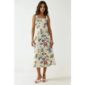 Rochie maxi - imprimeu floral - multicolor - material textil imagine