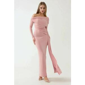 Rochie maxi - roz - tul imagine
