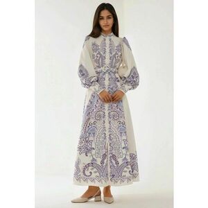 Rochie maxi - imprimeu - maneci lungi - multicolor - textil imagine