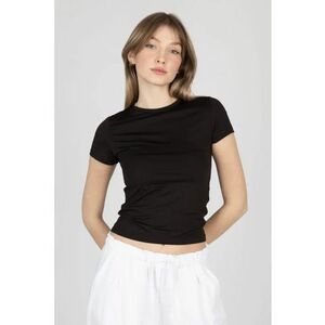 Tricou dama - jerseu - decolteu rotund - negru imagine