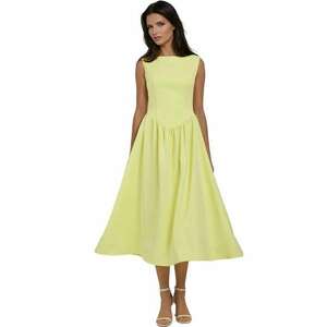 Rochie midi A - Galben - Textil imagine