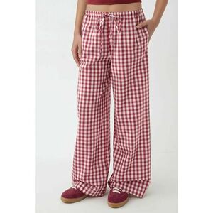 Pantaloni dama - largi in carouri - rosu - textil imagine