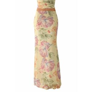 Fusta - Textil - Galben - Floral imagine