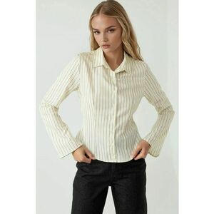 Camasa dama - camasa cu dungi slim fit - galben - material de inalta calitate imagine