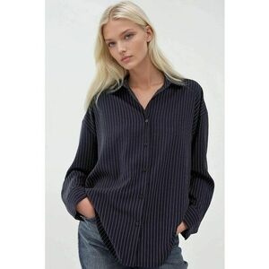 Camasa dama - camasa cu dungi - bleumarin - material textil imagine