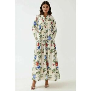 Rochie maxi - imprimeu floral - multicolor - in imagine