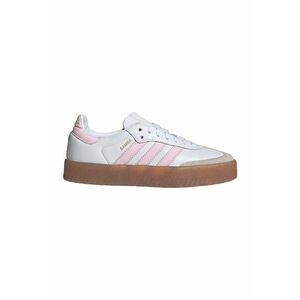 Pantofi sport de piele cu talpa plata Sambae - Alb/Roz imagine