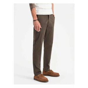 Pantaloni chino REGULAR FIT cu textura delicata OM-PACP-0184 - Maro imagine
